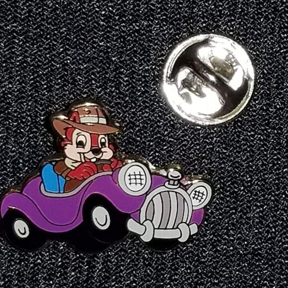 Disney Pin Chip n Dale Rescue Ranger Purple Car Vintage 80's Cartoon VTG - Picture 7 of 10